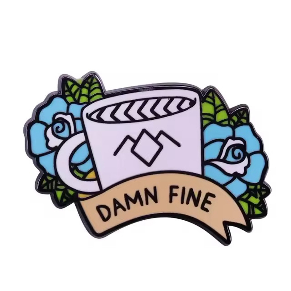 Twin Peaks “Damn Fine Coffee” Enamel Pin Laura Palmer Show Inspired Collectible